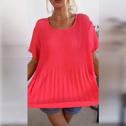 חולצת בלוז עם כייווצים צוואר עגל