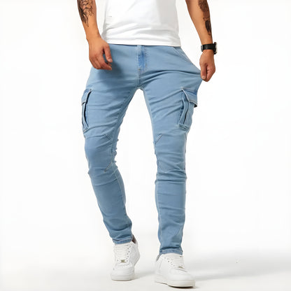 Samuel™ | מכנסי קארגו דנים מתוחים