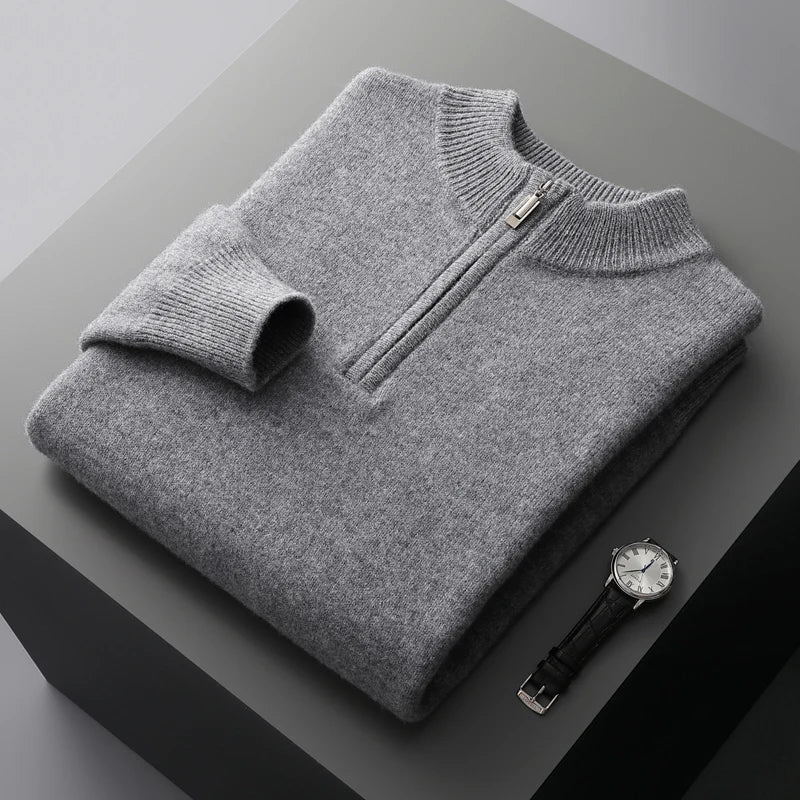 Strickpullover - Halber Reißverschluss vorne & schnelle Halsanpassung