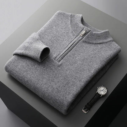 Strickpullover - Halber Reißverschluss vorne & schnelle Halsanpassung