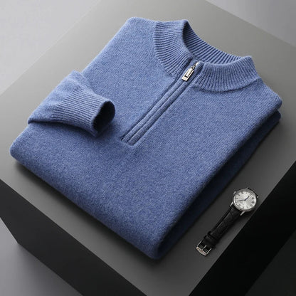 Strickpullover - Halber Reißverschluss vorne & schnelle Halsanpassung