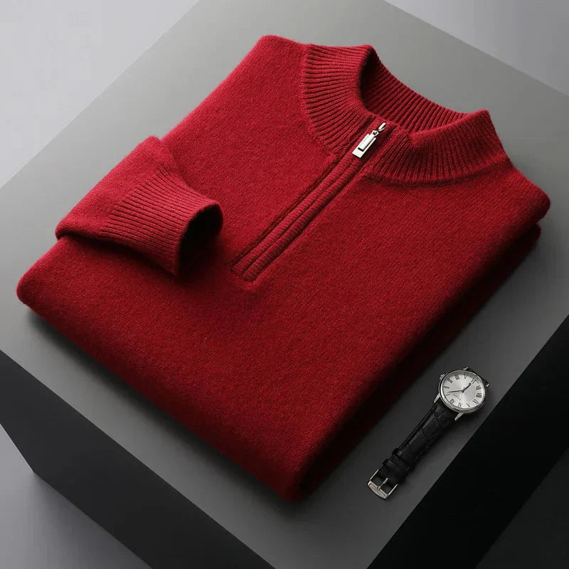 Strickpullover - Halber Reißverschluss vorne & schnelle Halsanpassung