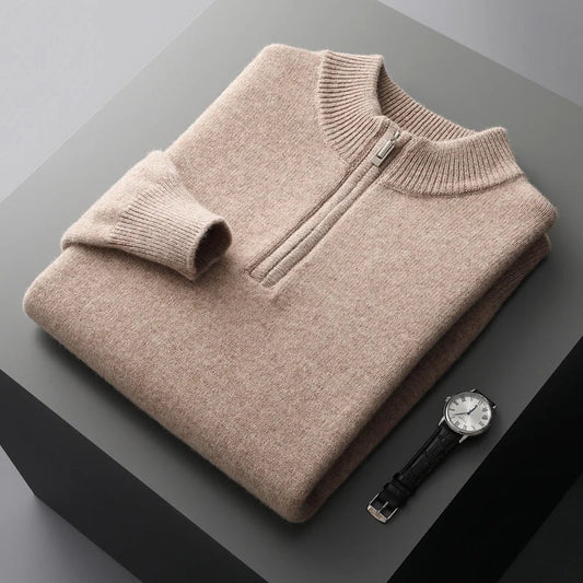 Strickpullover - Halber Reißverschluss vorne & schnelle Halsanpassung